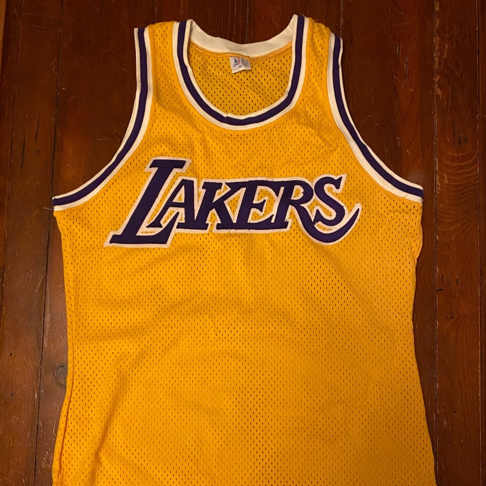 Authentic Sand Knit LA Los Angeles Lakers Jersey